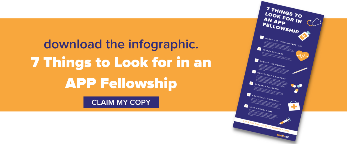 7 things to look for in an APP fellowship program Infographic